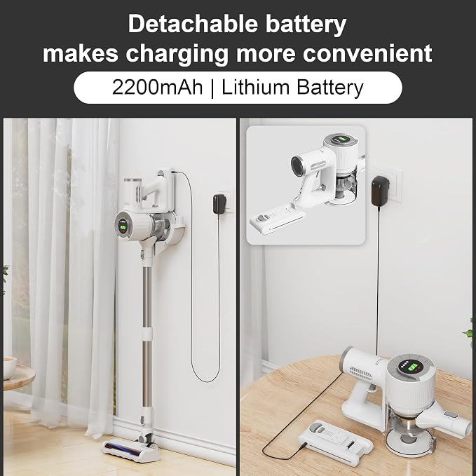 Cordless Stick Vacuum Cleaner, 30KPa Handheld 2200mAh Rechargeable Battery - Image 5