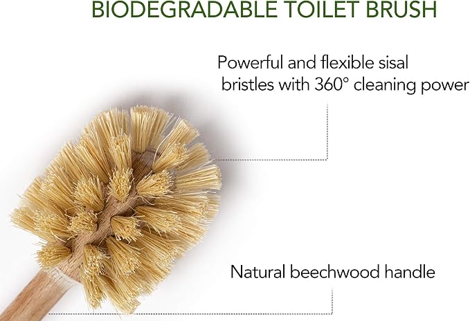 ECOLULU Eco Friendly Toilet Brush, 2 Pack Wood Toilet Brush Made of Beechwood - Image 2