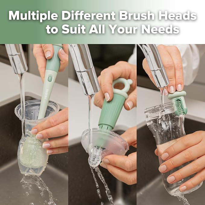 Haakaa 5-in-1 Cleaning Brush Set – Baby Bottle Brush & Bottle Brush Cleaner - Image 3