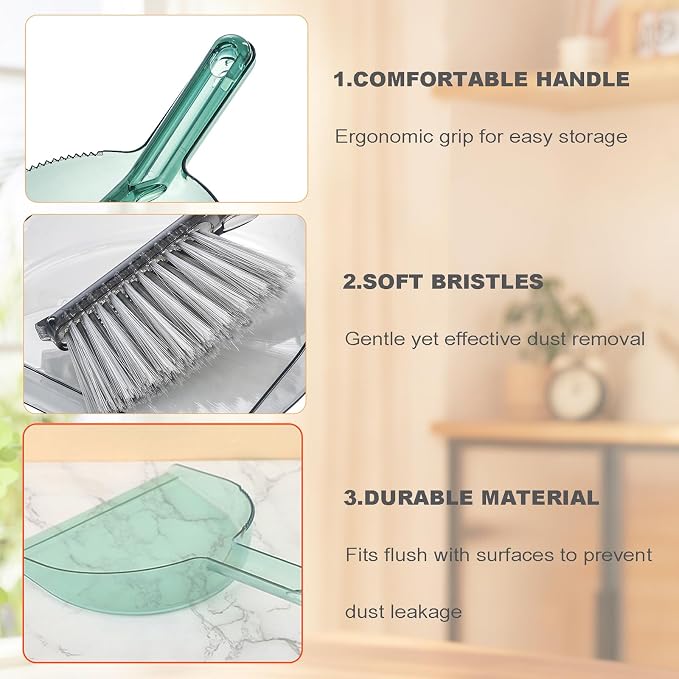 Small Broom with Dustpan Combo Set Mini Broom and Brush Set Hand Sweeper - Image 4
