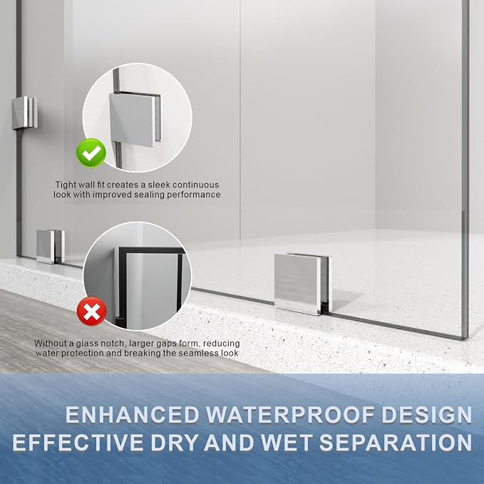 36" W ×80" H Shower Glass Panel, Frameless Fixed Glass Shower Panel - Image 7