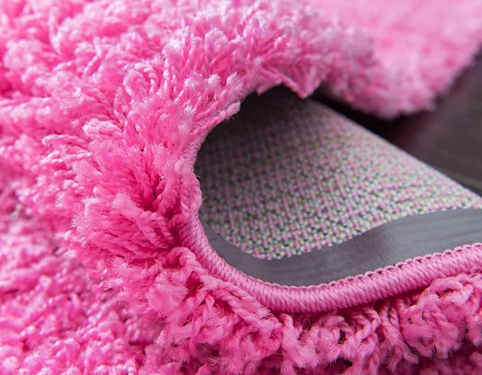 Unique Loom Solid Shag Collection Area Rug (2' 6" x 16' 5" Runner, Taffy Pink)