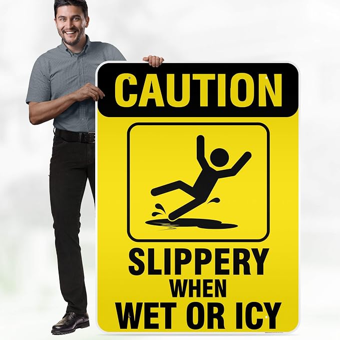 Caution Slippery When Wet Sign or ICY Sign, Indoor/Outdoor Use, USA MADE By My by MySignCenter