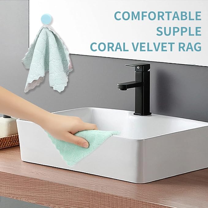 10 Pack Kitchen Dish Cloths Dish Towels, Super Absorbent Coral Fleece Cloth - Image 3