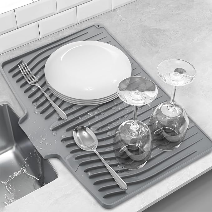 Silicone Dish Drying Mat for Kitchen Counter, Dish Drainer Mat, Non-Slip Drying by Unknown