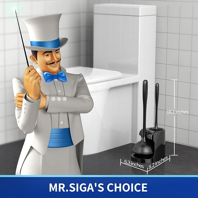 MR.SIGA Toilet Plunger and Bowl Brush Combo - Image 2