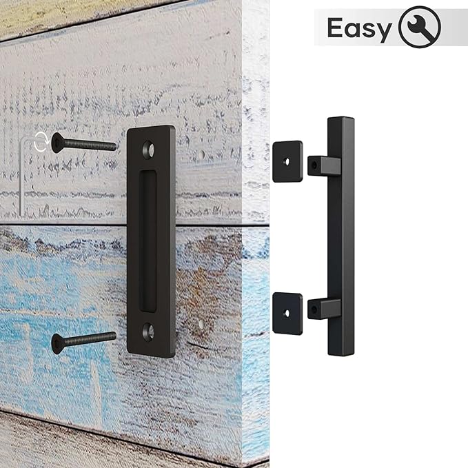 EaseLife 12" Sliding Barn Door Handles and Pulls, Double Sided Hardware Set - Image 5