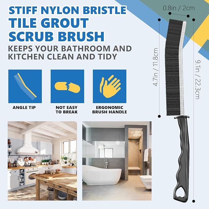 Crevice Cleaning Brush, Hard Bristle Crevice Cleaning Brush, Shower Cleaner - Image 3