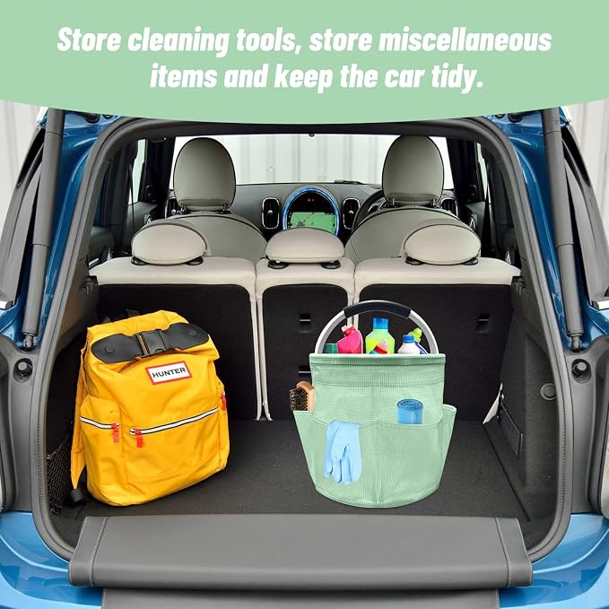 17L Cleaning Caddy with Handle, Foldable Cleaning Supply Caddy with 6 Pockets - Image 5