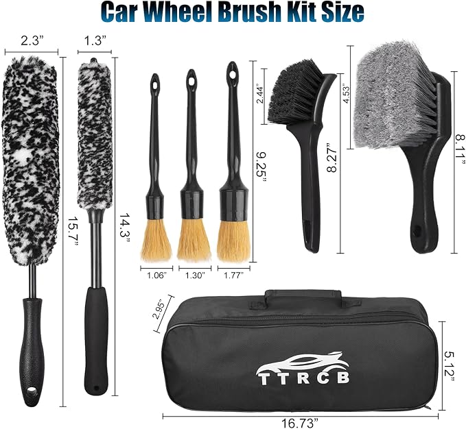 8Pcs Wheel Brush, Tire Brush, Wheel Cleaner Brush Set - Image 7
