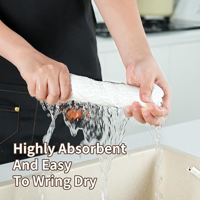 Cotton Dish Cloths 6 Pack, 12x12 Inch – Super Absorbent, Quick-Dry & Reusable - Image 4