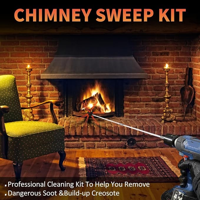 Sealegend 23 Feet Chimney Sweep Kit Chimney Brush, Chimney Cleaning Kit and - Image 4