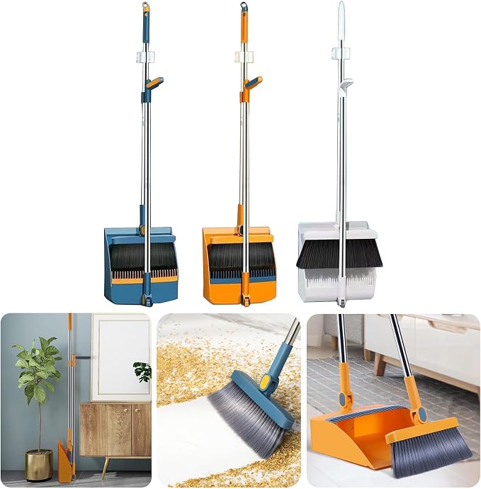 Space Saving Folding Broom and Dustpan Set - Image 2
