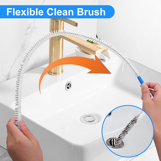 4 Pack Flexible Drain Cleaning Brush, 23.6inch Long Drain Clog Remover Tool - Image 4