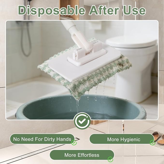 Disposable Dust Mop with 10 Reusable Cloths, Mini Foldable Mop, No-Touch Attach - Image 5