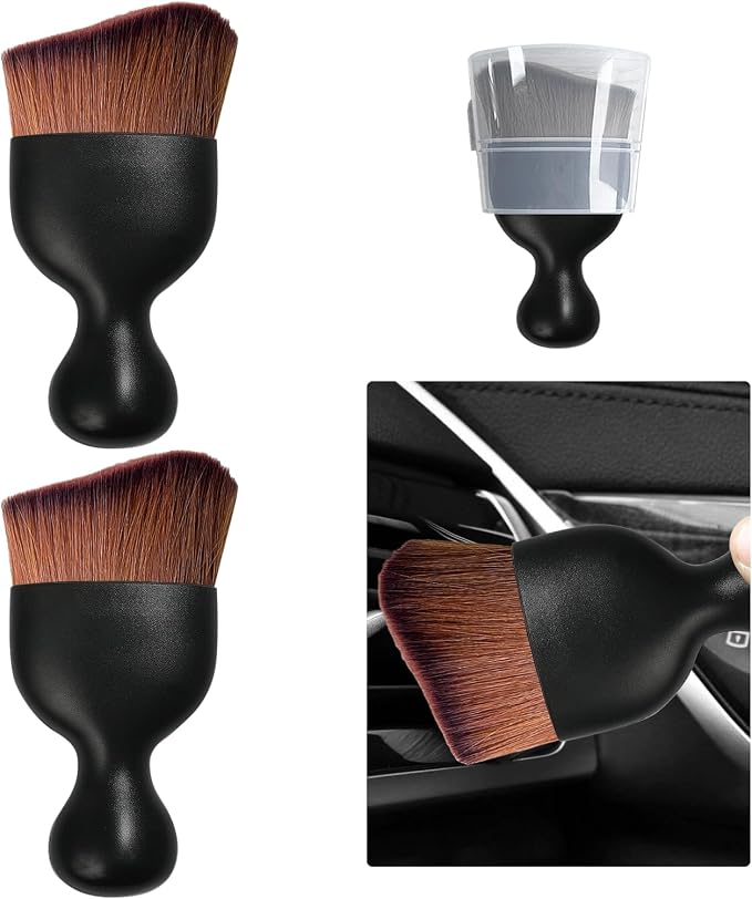 Ziciner 2 PCS Car Detailing Brush, Curved Soft Bristles Auto Removal Dust by Ziciner