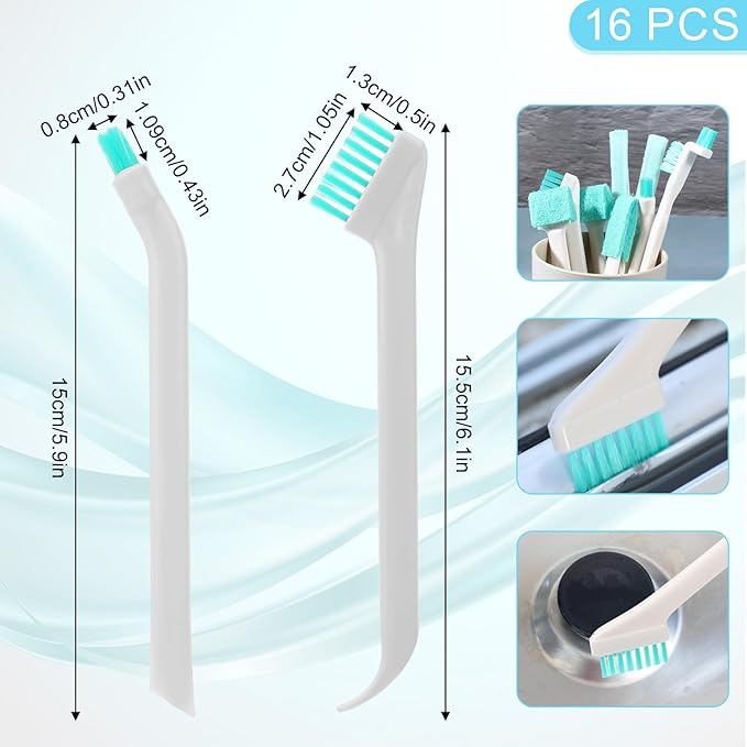 16 Pcs Small Household Cleaning Brushes, Deep Detail Crevice Cleaning Tool Set - Image 3