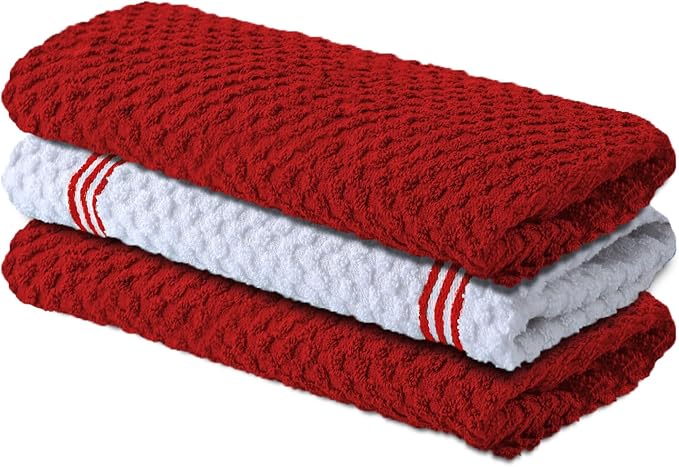 Infinitee Xclusives Premium Kitchen Towels – Pack of 3, 100% Cotton |15 x 25| by InfiniteeXclusives