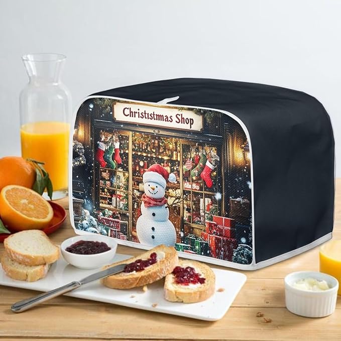 ZFRXIGN Christmas Snowman Toaster Cover 4 Slice Wide Slot Small Appliance Covers Washable Kitchen Decor Accessories Toaster Oven Cover Christmas Home Decorations Toaster Cover