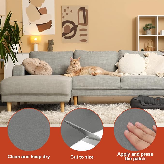 PATIKIL Leather Patches Tape for Furniture, 6.3 x 61 Inch Self Adhesive Vinyl - Image 3