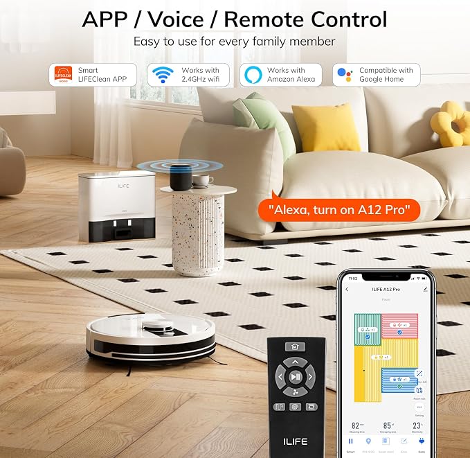 ILIFE A12 Pro Robot Vacuum and Mop Combo, Self Emptying Station - Image 8