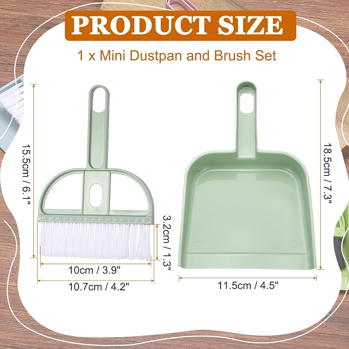 uxcell Mini Dustpan and Brush Set, Small Broom and Dustpan Set - Image 2