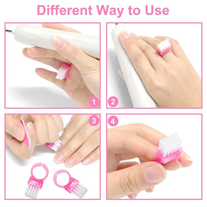 Nail Brush Rings SHEERBLISS Mini Nail Brushes 20pcs Hand Fingernail Brush - Image 2