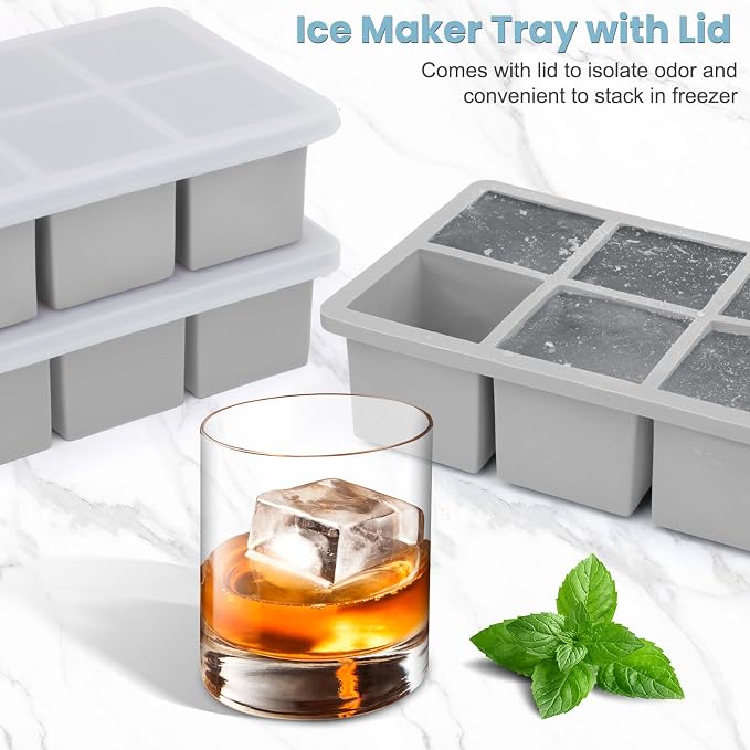 Large Silicone Ice Cube Tray 3Pack, SAWNZC Big Square Ice Cube Molds - Image 4