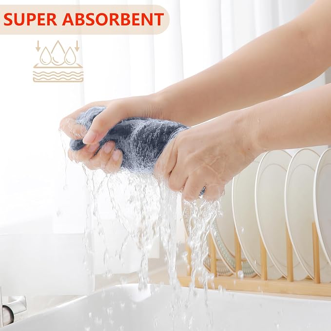 Homaxy 100% Cotton Waffle Weave Kitchen Towels, Quick Drying Cleaning Towels - Image 3