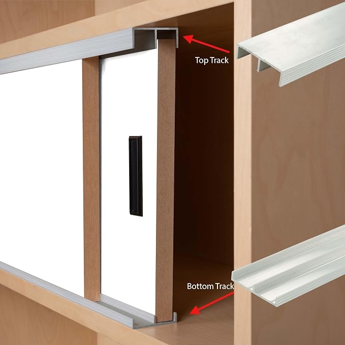 Outwater 3/4in Mill Finish Aluminum Sliding Door Track Set - Image 4