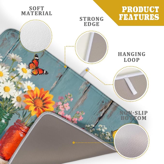 Spring Summer Floral Dish Drying Mat - Image 4