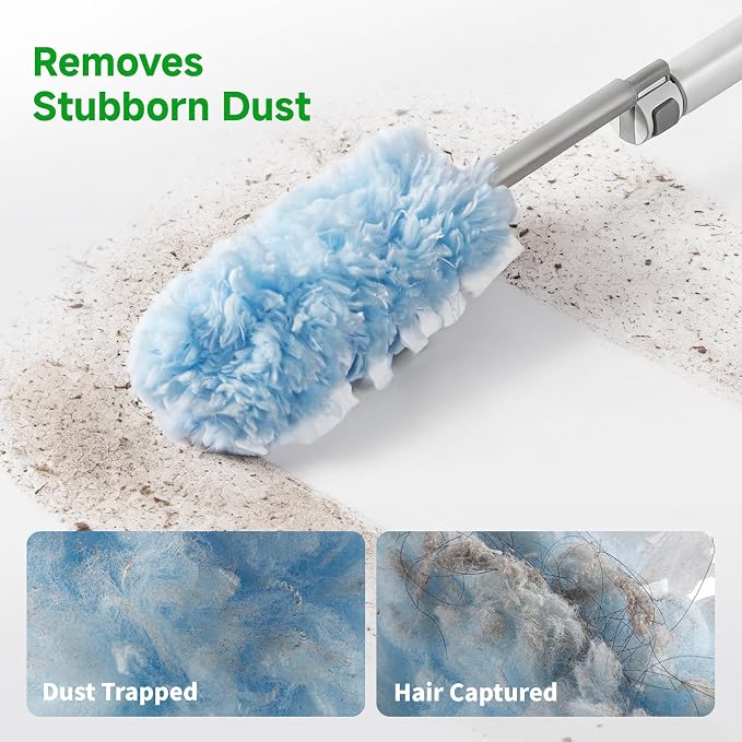 Feather Duster Kit, 3.6 ft Extendable Telescopic Handle – Ceiling Fan Duster - Image 4
