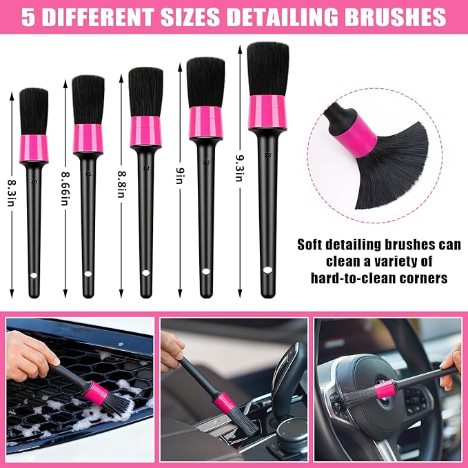 AUTODECO Windshield Cleaner Tool, Detailing Brush, Car Cleaning Kit Interior - Image 4