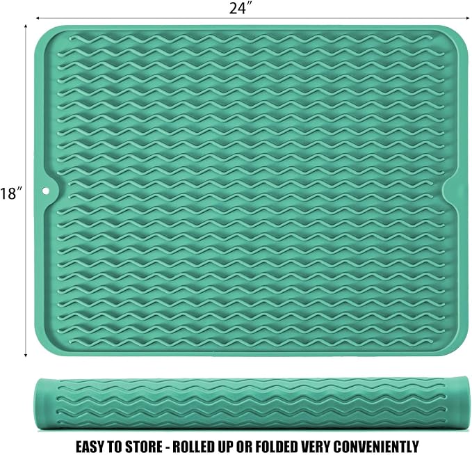 Large 24" x 18" Silicone Dish Drying Mat - Image 2