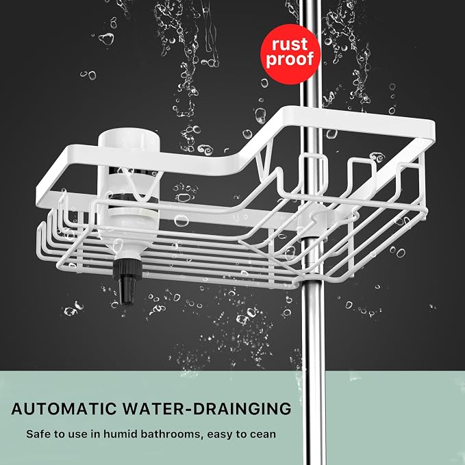 KEGII Corner Shower Caddy Tension Pole - Image 5