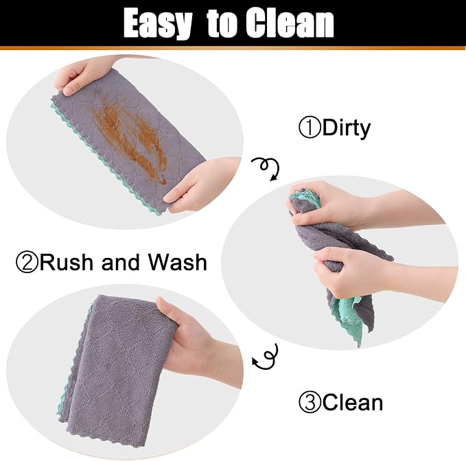 Mordimy 18 Pack Kitchen Cloths Dish Towels, Super Soft and Absorbent Dish Cloths - Image 6