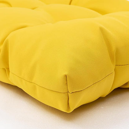 QILLOWAY Outdoor Patio Wicker Seat Cushions Group Loveseat/Two U-Shape/Two Lumbar Pillows for Patio Furniture,Wicker Loveseat,Bench,Porch,Settee of 5 (Yellow)