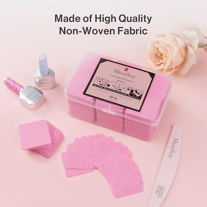 MelodySusie 900Pcs Lint Free Nail Wipes Super Absorbent Soft Non-Woven - Image 3