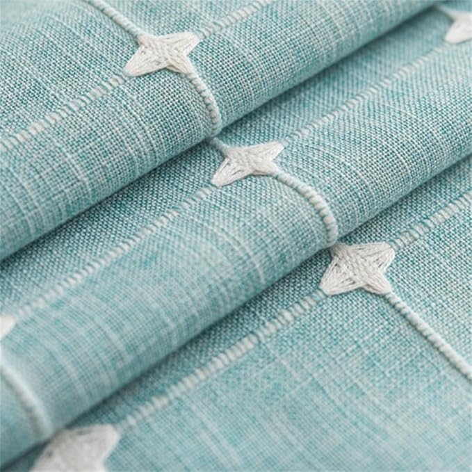 Simple Bedside Table Tassel Cover Cloth, Tablecloth Cover Towel, Suitable for Bedside Table TV Microwave Washing Machine Refrigerator Dust Cover (Blue Bars, 15.7 * 35.4 inches)