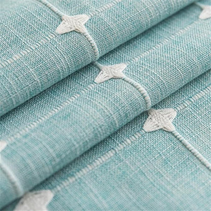 Simple Bedside Table Tassel Cover Cloth, Tablecloth Cover Towel, Suitable for Bedside Table TV Microwave Washing Machine Refrigerator Dust Cover (Blue Bars, 15.7 * 35.4 inches)