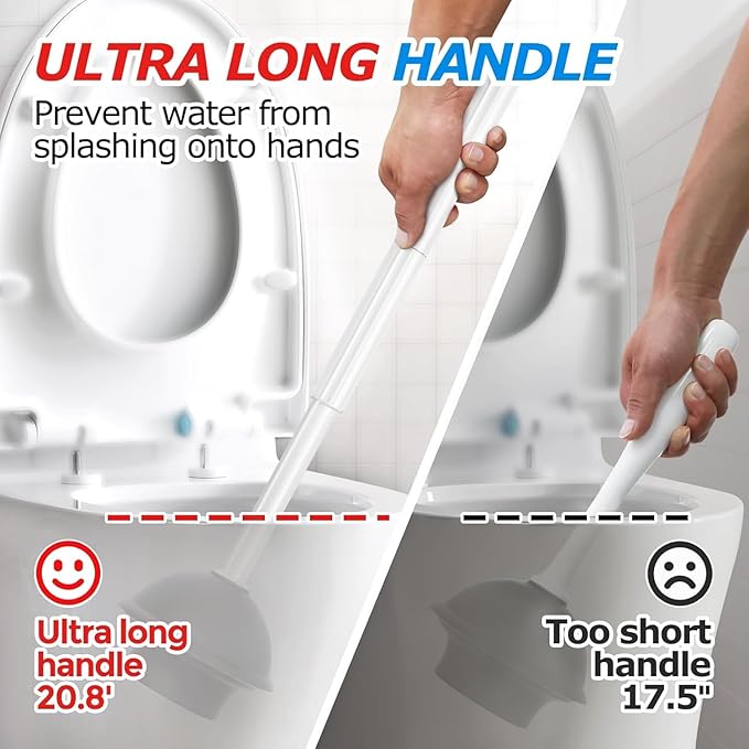 2Pack 3 in 1 Toilet Brush and Plunger Set, Toilet Bowl Brush Plunger Set - Image 2