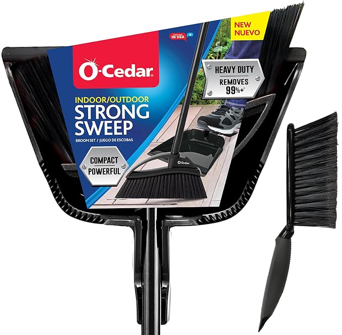 O-Cedar Indoor & Outdoor Strong Sweep Broom & Brush Bundle | Heavy Duty by O-Cedar