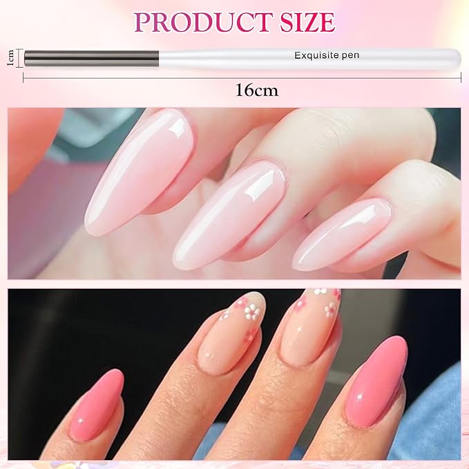 White Nail Art Clean Up Brushes - Image 8