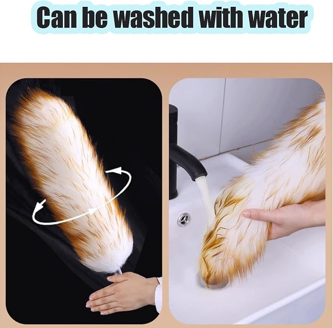 Lambswool Feather Duster with Extension Pole up to 85inch, Extendable Feather - Image 6