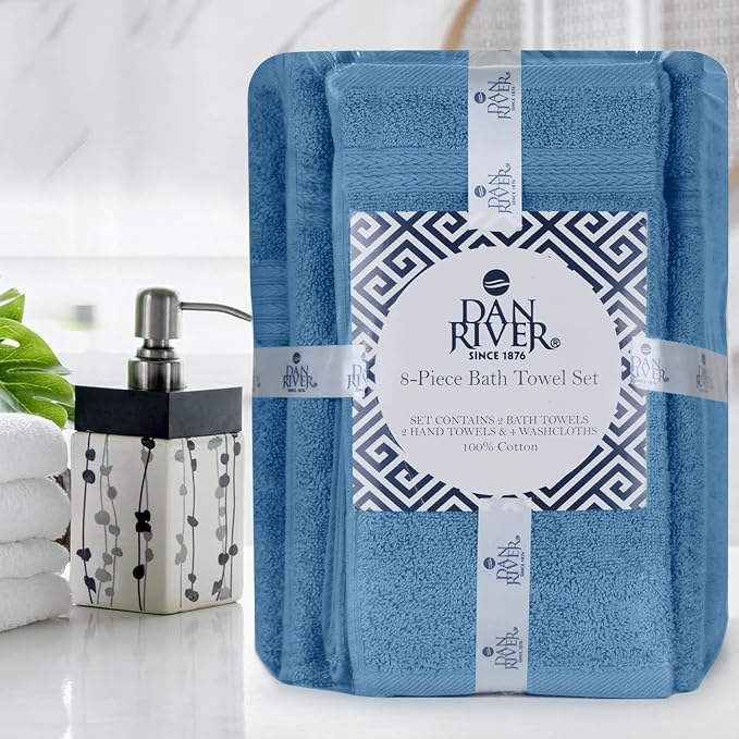 DAN RIVER 8 PC Luxury Bath Towels - Image 8