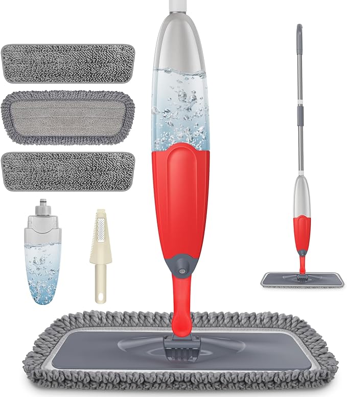 HOMTOYOU Dust Mop for Hardwood Floors: Microfiber Spray Mop for Cleaning by HOMTOYOU