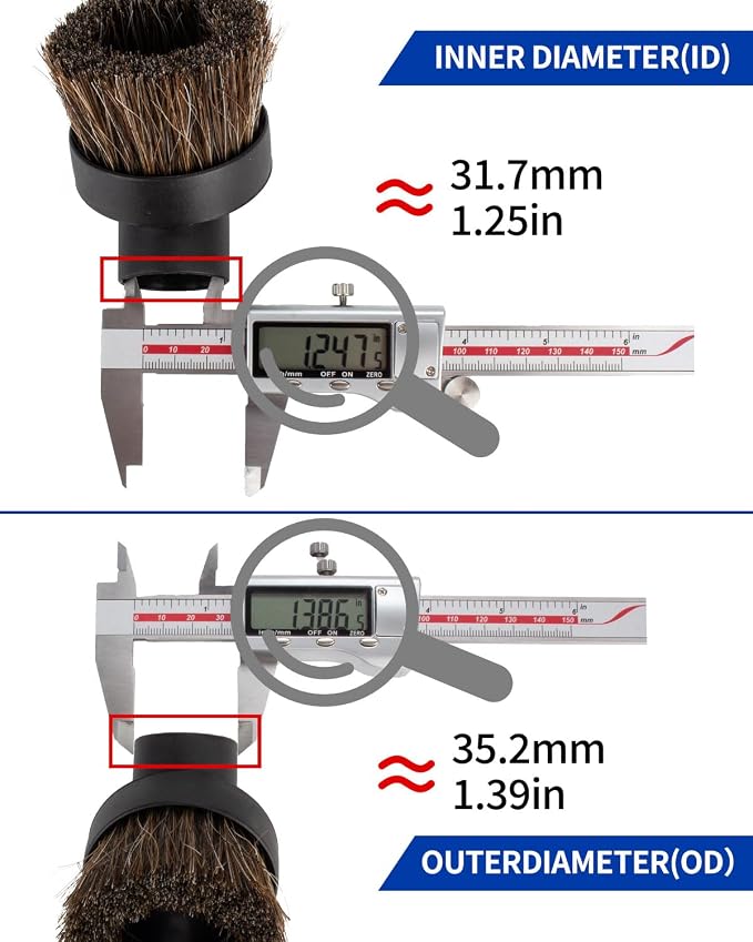 Round Horse Hair Brush Vacuum Attachment - Image 4