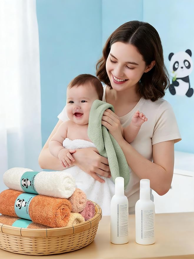 HIPHOP PANDA Baby Washcloths, Rayon Made from Bamboo - Image 3
