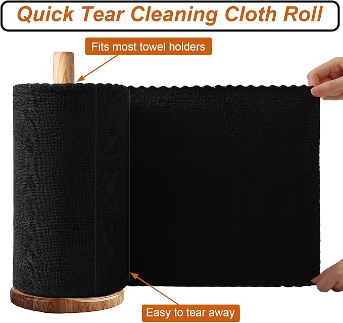 80 Pack Microfiber Cleaning Cloth Roll, Lint Free Rags & Tear Away Reusable - Image 3