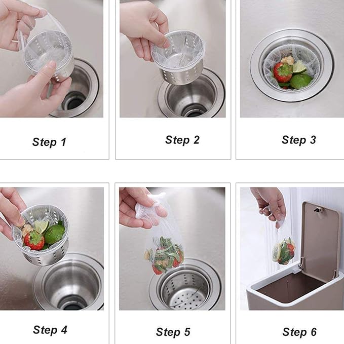 Kitchen Sink Strainer Mesh Bag- 200 PCS Disposable Sink Net Strainer Filter Bags - Image 4